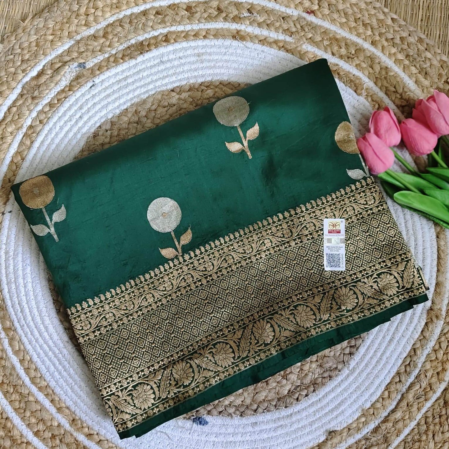 Raw Mango Pure Silk (Green) - Golden Nivah