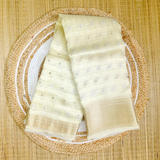 Organza Booti | Pale yello - Golden Nivah