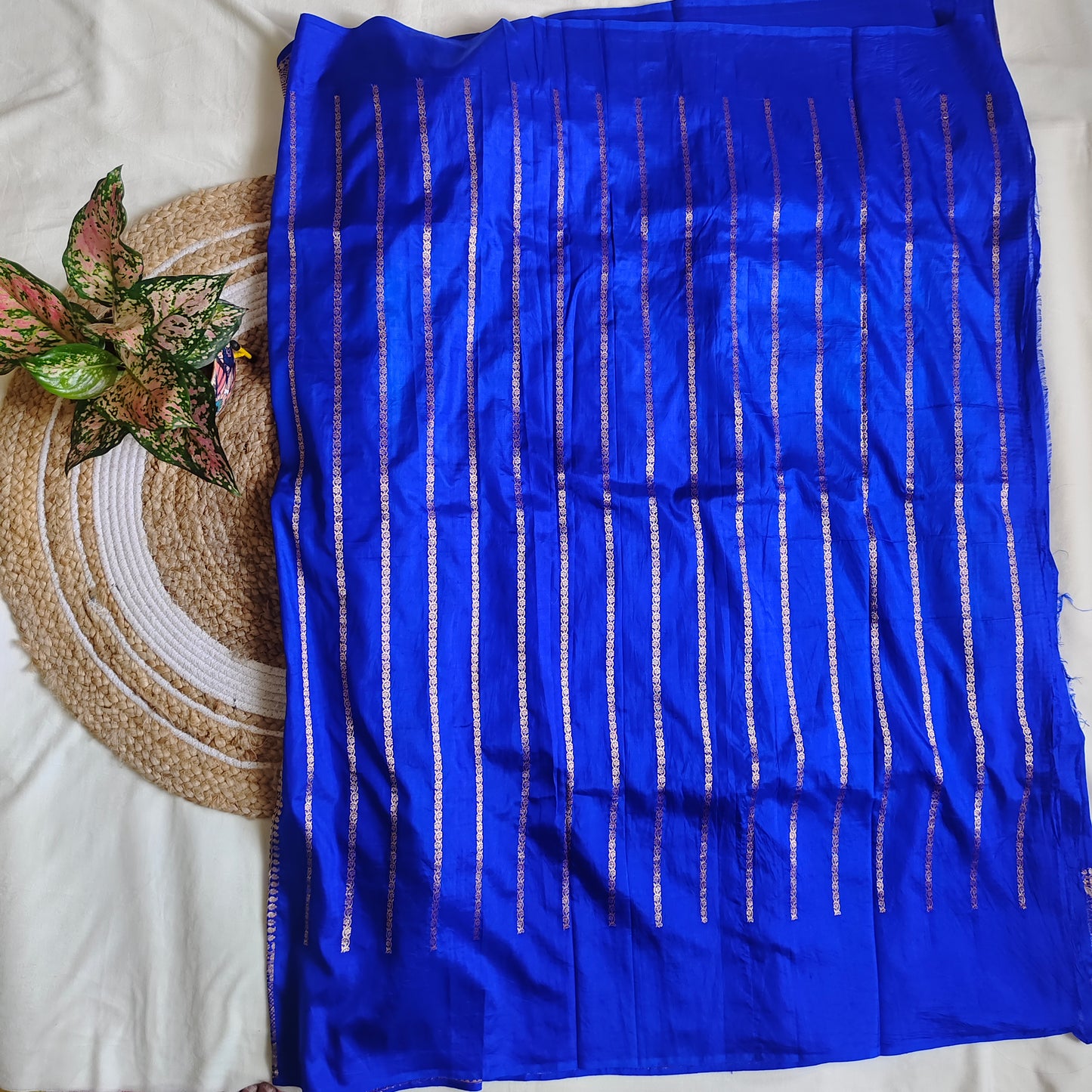 Blue Raw Mango Pure Silk Saree Certified Silk Mark