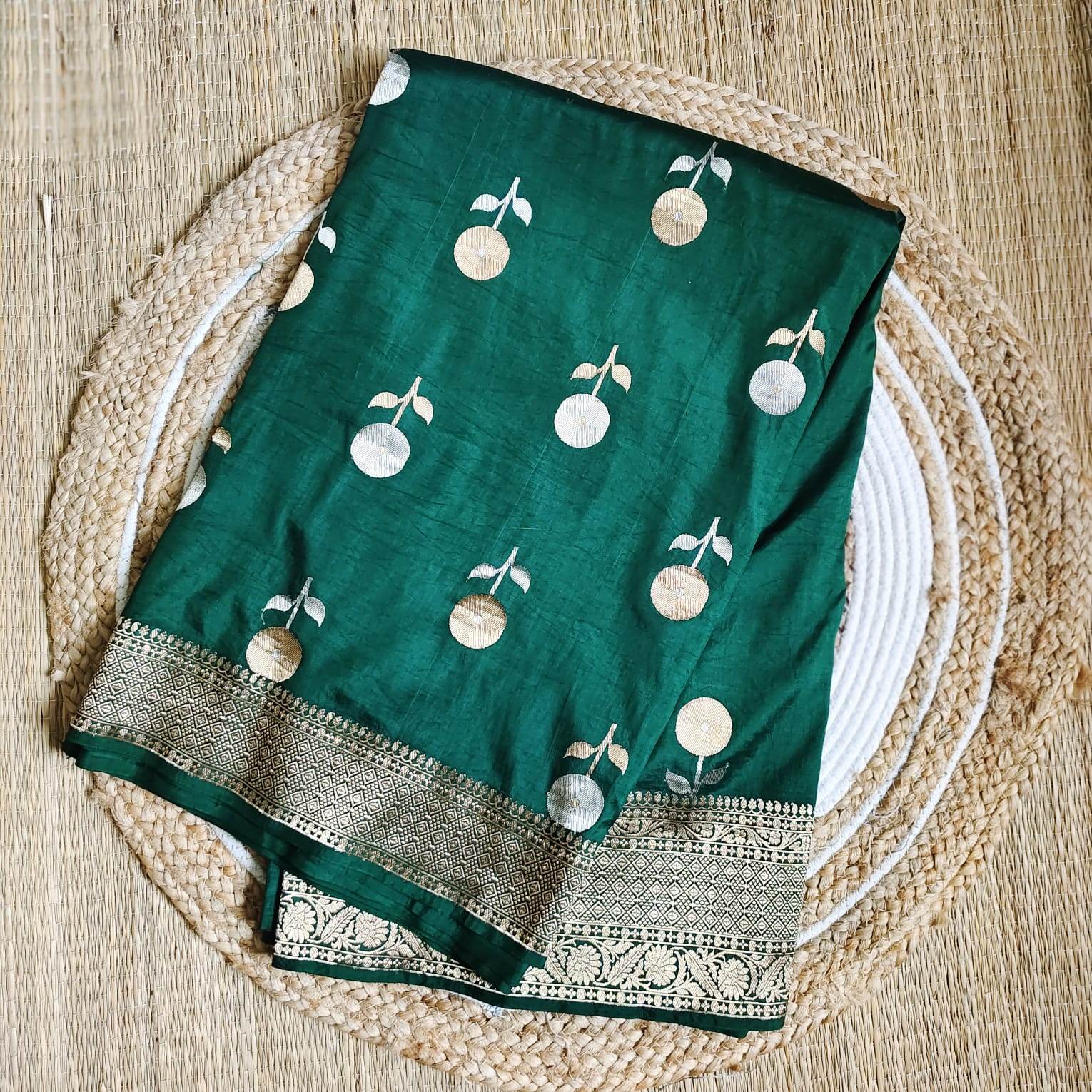 Raw Mango Pure Silk (Green) - Golden Nivah